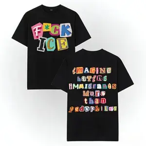 Magazine Letters Unisex Tee Double-Sided Short Sleeve, No One Is Illegal On Stolen Land ICE OUT # AbolishIce # IceOut # HumanRights