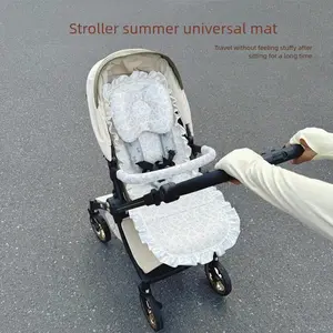 Breathable Ice Silk Cooling Mat for Strollers, Universal Summer Pad with Headrest for Babies, Perfect Stroller Accessory, Stroller Chilling Pad