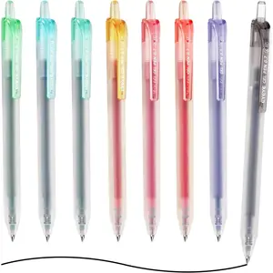 0.7mm Gel Pens Assorted Colors, 8 Pack Retractable Medium Point Gel Pen Quick Drying, Fine Point Smooth Writing Pen for Journaling, Note Taking, Office School Supplies