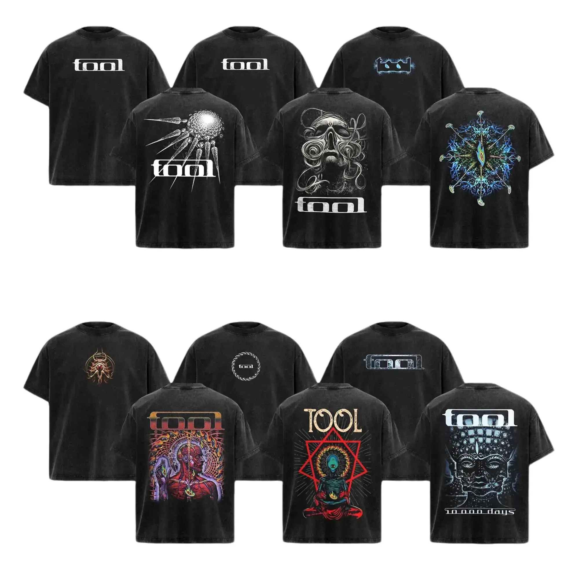 [Collection] Men's Oversized Loose Soft Cotton Short-Sleeve TOOL Lateralus Heavy Metal Band Printed T-Shirt, Seamless Rock Tour Grunge Vintage 90s Graphic Tee, Classic Band Merch Apparel
