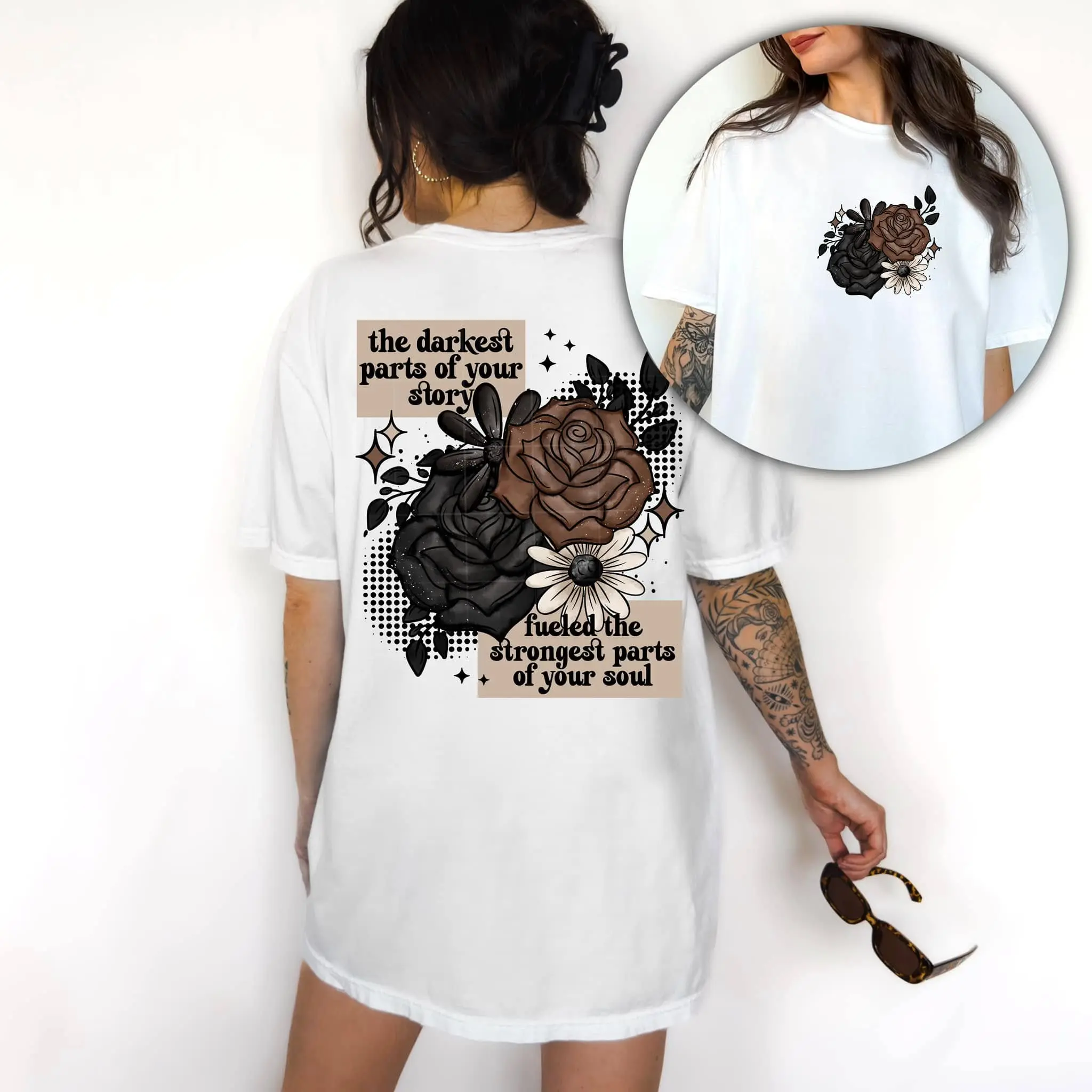 The Darkest Parts Of Your Story Cute Womens Graphic T-Shirt