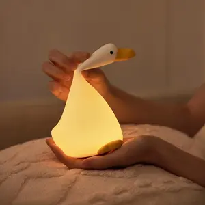 Existential Crisis Duck Lamp,Duck Night Light with Charging Port,3 Level Dimmable Silicone LED Lying Flat Duck Light,Baby Night Lights for Nursery,Bedroom,Office and Breastfeeding