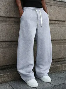 Men's Loose Casual Sports Pants, Versatile Street Style Athletic Trousers Suitable for Streetwear, Everyday Loungewear, Weekend Outings, Featuring a Relaxed Fit, Designed Specifically for Men, Gray Loose Sweatpants