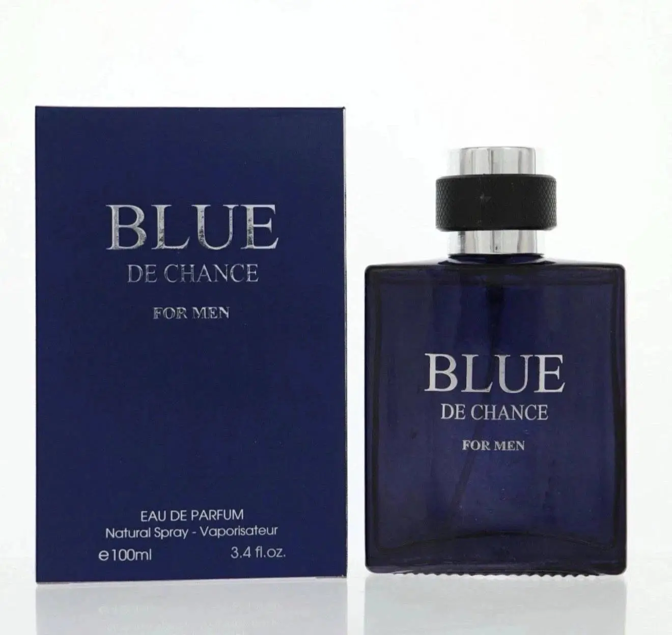 Blue De Chance Men's Eau de Parfum - 100ml (3.4 fl oz) with Citrus-Woody Notes, Warm Cedar Amber, Bold Spicy Heart, Woody Sandalwood, Grapefruit, Lemon, Ginger, Jasmine, Mint, Long-Lasting Fresh Daily Wear Cologne, Ideal Gift for Boyfriend, Original Box