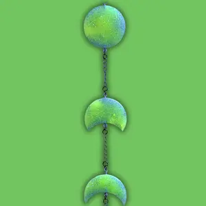 Blue & Lime Fluorescent Mini Moon Phase – Amazonite & Blue Goldstone
