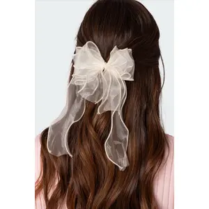 Frilled Bow Hair Clip