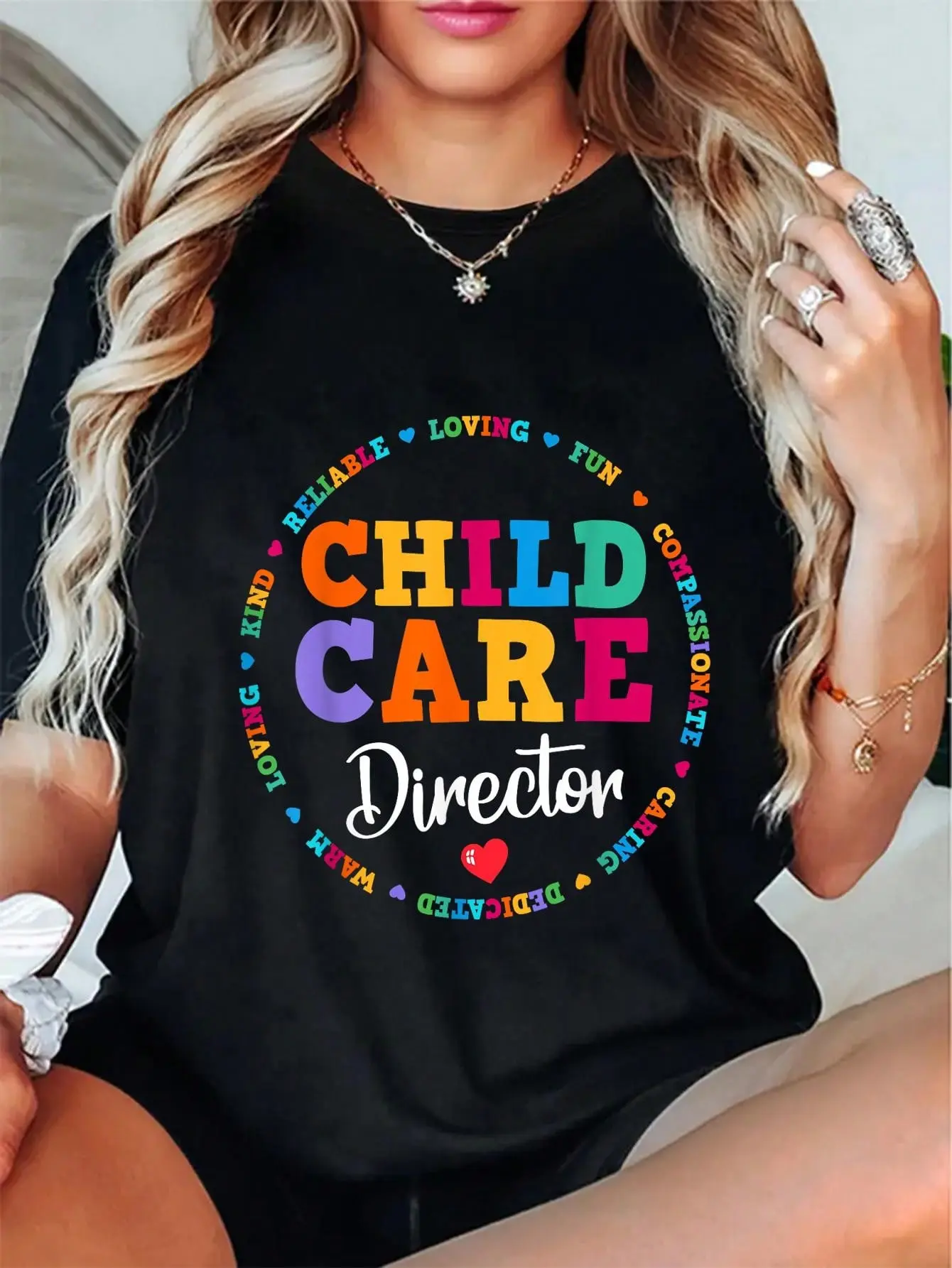 Women's Funny Graphic T-Shirt for Teachers & Directors, Casual Vintage Style 100% Cotton Short Sleeve Round Neck Tee, Everyday, Top, Streetwear, Crew Neck