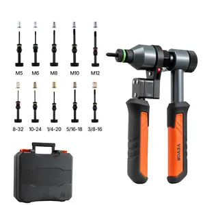 【fathersdaygift】VEVOR Rivet Nut Tool Kit9-Inch Ratchet Rivnut Tool Kitwith 10 Mandrels and 100 NutsMetric and SAE Size M5M6M8M10M128-3210-241/4-205/16-183/8-16 UNCwith a Rugged Carrying Case