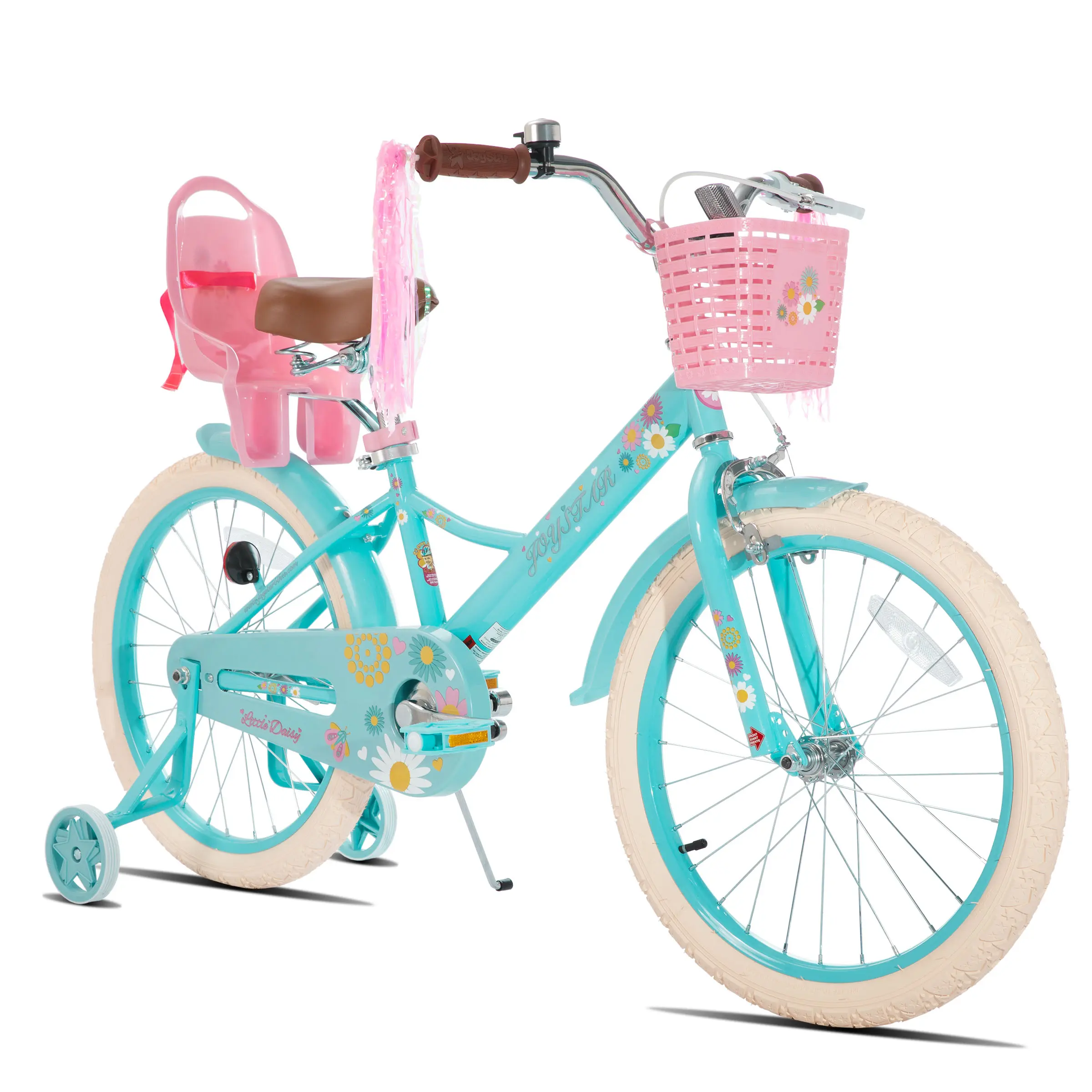 JOYSTAR Little Daisy Kids Bike for Girls Boys Ages 6-12 Years, 20 Inch Girls Bikes with Doll Bike Seat & Streamers, Boys Bike with Flag & Number Plate, Multiple Colors