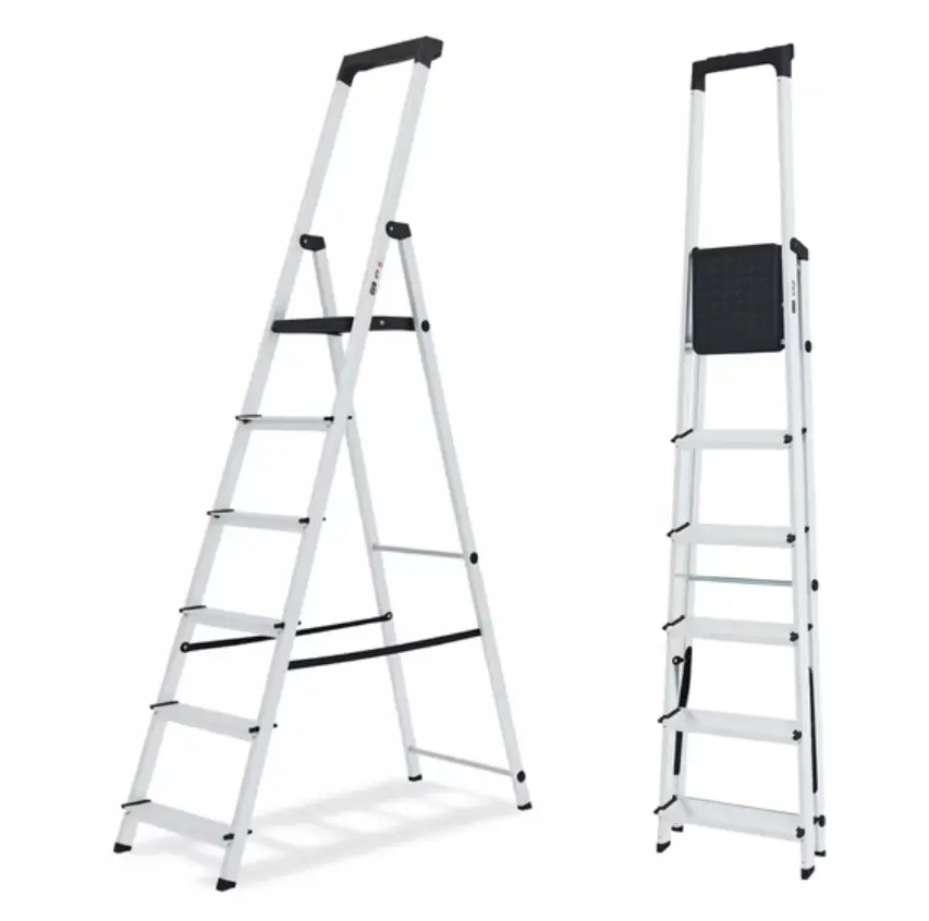 Alvantor Step Ladder,6-Step Folding Ladder,Heavy Duty 330 lbs Capacity, Anti-Slip Wide Steps & Handrail, Lightweight Aluminum Step Stool with Tool Tray