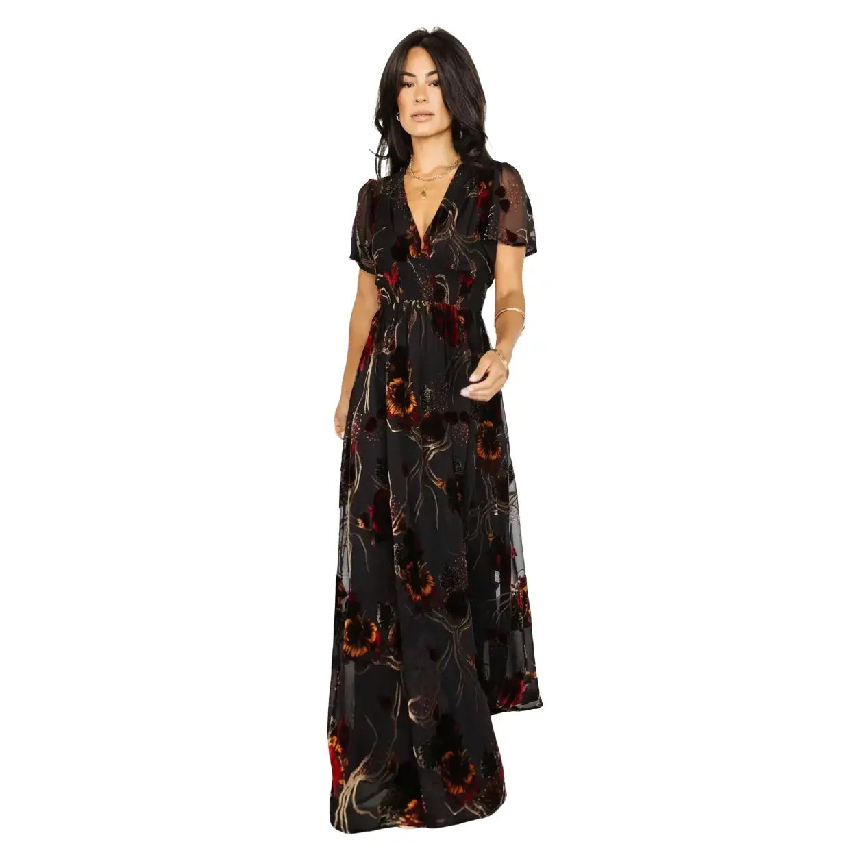 Valen Maxi Dress | Black Multi