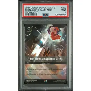 2024 Disney Lorcana Then Along Came Zeus Into The Inklands #222 Enchanted PSA 9