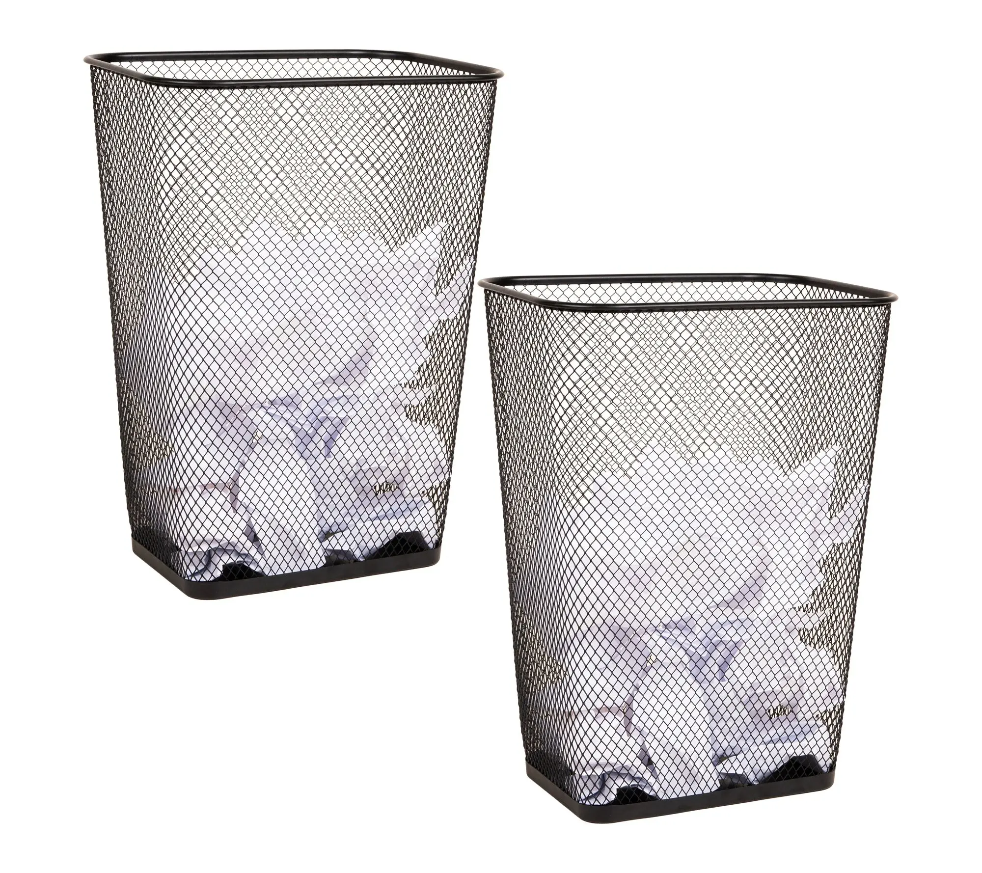 Mind Reader 10 Gallon Waste Paper Bins, Solid Bottom, Set of 2