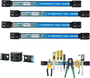 4 Pack 12 Inch Magnetic Tool Holder Heavy Duty Wall Mount Magnet Tool Bar Strip Rack