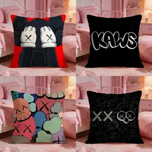 Iconic Contemporary Art Icon Kaws Cushion Cover Ultra-Soft Reversible Plush Pillow Cover | Double-sided fluffy comfort for car, sofa, bedroom | Skin-friendly fabric | Easy clean & maintain | Stylish home decor | Perfect gift for family & friends