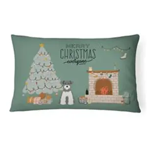 Carolines Treasures  12 x 3 x 16 in. Salt & Pepper Miniature Schnauzer Christmas Everyone Canvas Fabric Decorative Pillow