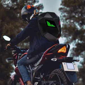 Motorcycle Helmet Bag, Waterproof Hard Shell Storage Bag, Adjustable Shoulder Strap Motorcycle Backpack, Universal Motorcycle Accessories