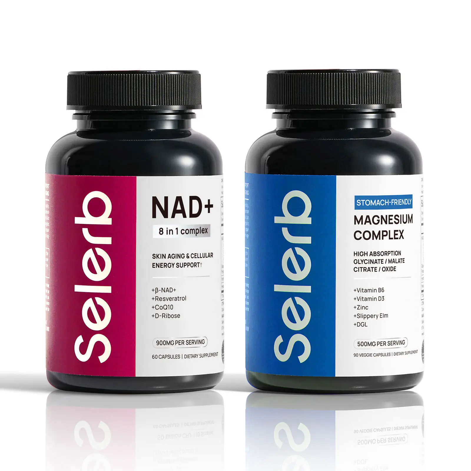 Selerb NAD+ Dietary Supplement for Women with Magnesium Complex, Slippery Elm, Vitamin, Antioxidant Complex & Cellular Energy Support Bundle, Healthcare