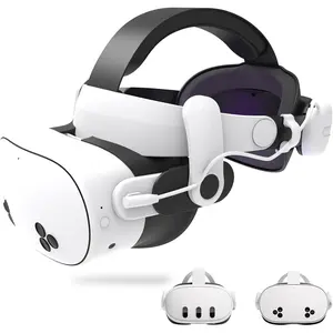 12000mAh Battery Head Strap VR Accessories, Compatible with for Oculus/Meta Quest 3/3s, Extended Playtime, Adjustable Comfort Design, Lightweight, Enhanced Gaming Experience (White_S4)