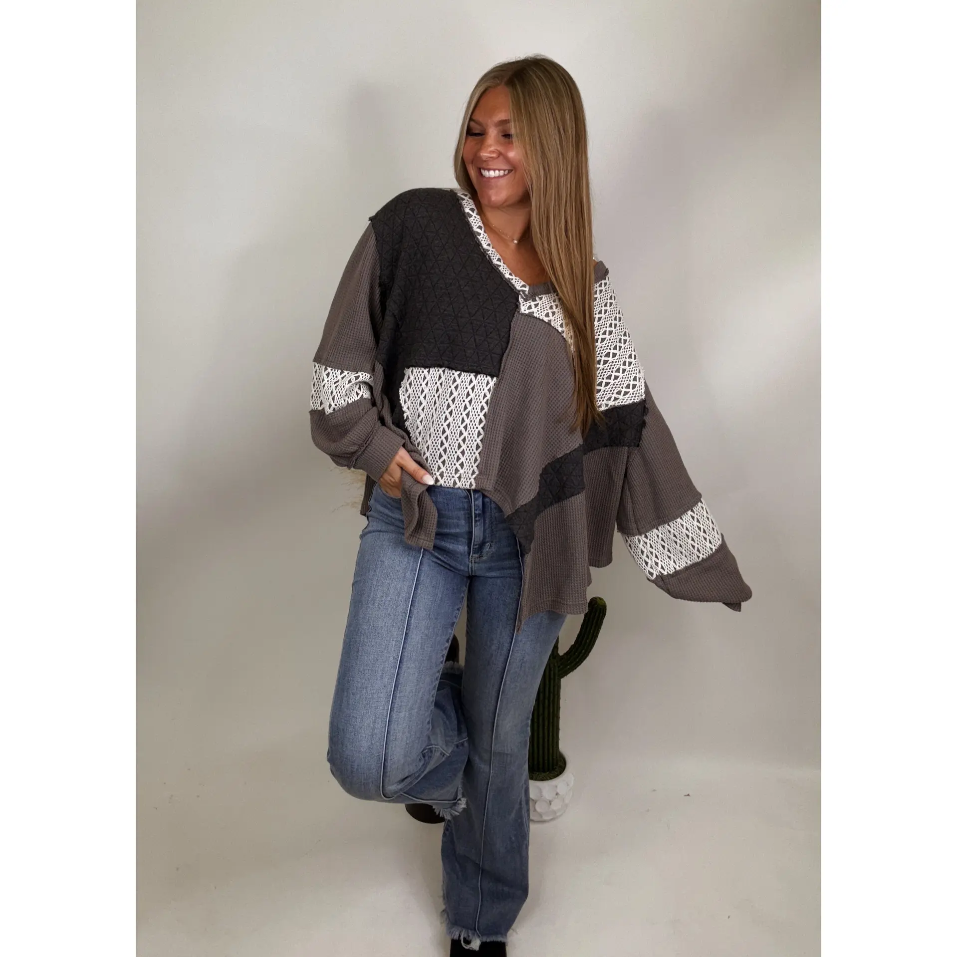 The Lettie Top- Charcoal