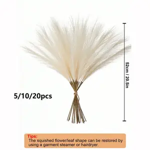 5/10/20 Pack 52cm Artificial Pampas Grass, Boho Style Decor, Wedding Party Home Decoration, DIY Photography Props, Fall Decor