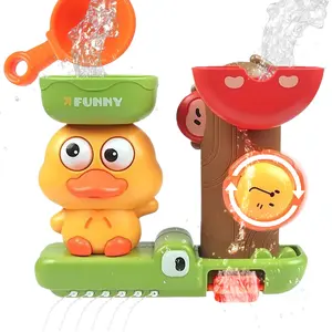 Water wheel turns to music duckling children's bathroom running water wheel playing water shower boys and girls baby bath toys baby bath toys.