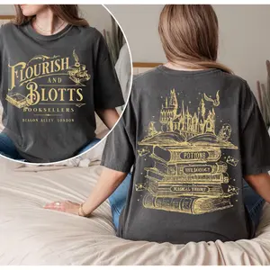 Wizard Book Shop TShirt/Sweatshirt/Hoodie, Flourish and Blotts Inspired Apparel, Magical Bookworm Outfit, HP Fan Gift, Universal Family Trip Merch, Dracotok Aesthetic