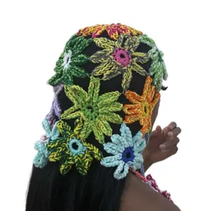 Flower + Ski Mask + Hat - Colorful Crocheted Design with Floral Patterns and Ski Mask Feature