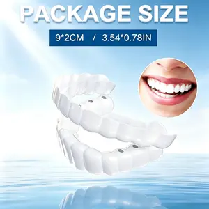 [3 Pairs] Non-Medical Snap-On Veneers Quick 1-Minute Teeth Whitening Instant Visual Look Enhancer Comfortable Fit Reusable Men Women Reusable Photo Ready