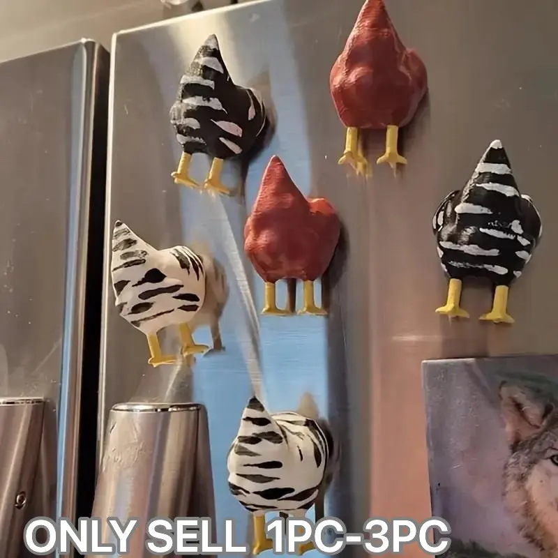 Chicken Butt Design Fridge Magnet, 1/3 Counts Creative Art Design Magnetic Sticker, Strong Magnet for Kitchen, Whiteboard, Storage Cabinet, Refrigerator, Decoration Higher End Fridge Magnets