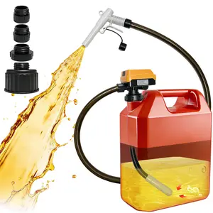 Fuel Transfer Pump Compatible with DeWalt 18-20V Battery, Auto-Stop with Voice Alert, 4 GPM Fast Flow, Durable PVC Hose, 4 Can Adapters, Portable Gas Can Pump for Oil, Diesel & Gasoline【Battery NOT Included】