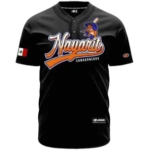 (BLACK) Camaroneros De Nayarit Jersey, Mexico Jersey for Men Women Youth And Kids, Mexico Baseball Shirt, Hiphop Jersey, All-Over Print Baseball Jersey #2