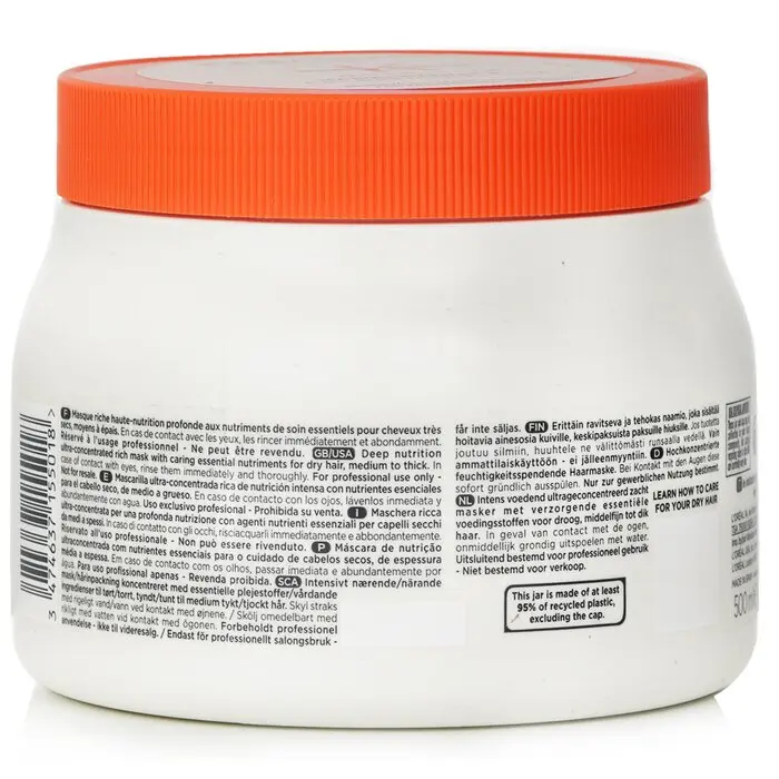 Kerastase Nutritive Masquintense Riche Haircare Treatment Mask, Ultra-Concentrated with Essential Nutrients for Moisture & Nourishing Deep Care, 500ml/16.9oz