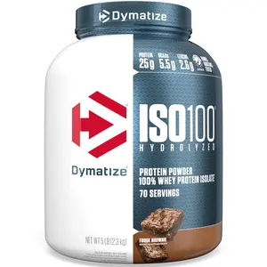 ISO100 Hydrolyzed Whey Isolate Protein Powder, 25g Protein, Fudge Brownie, 5 Lbs
