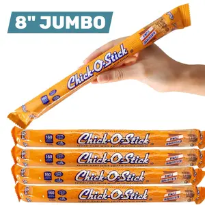 Chick-O-Stick 8" Jumbo Bars Pack of 5 | Crunchy Peanut Butter Coconut Candy