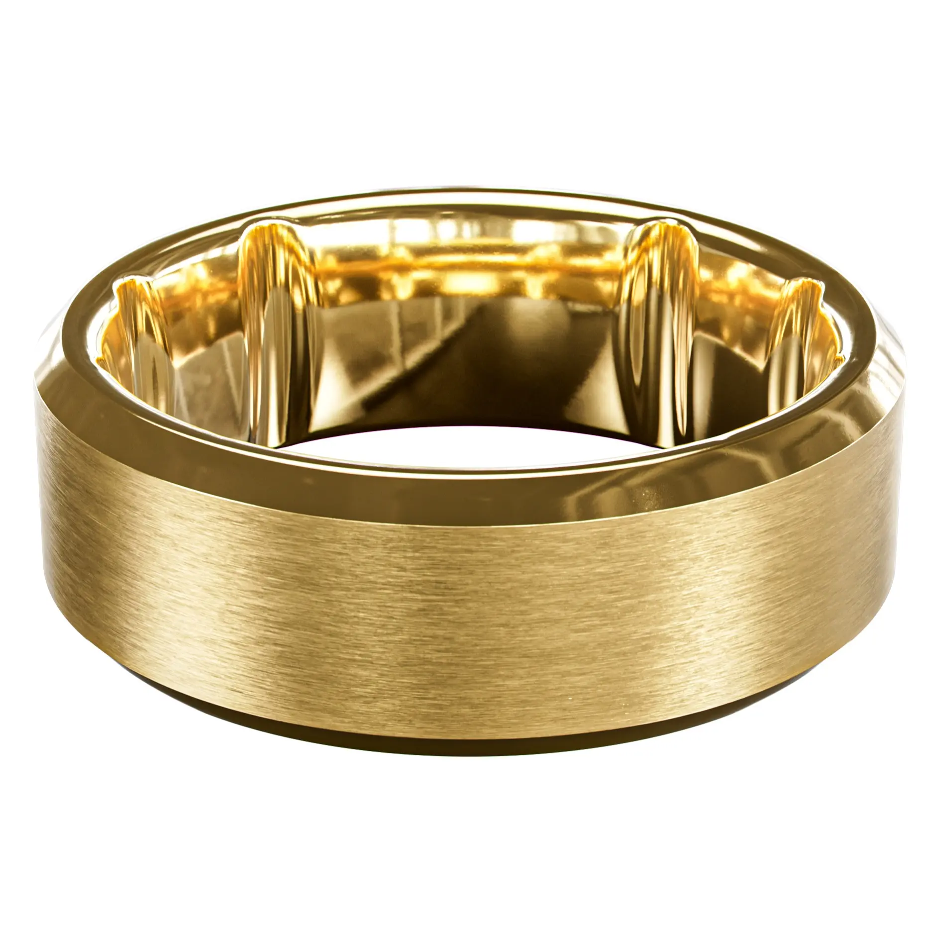 Groove Tungsten 24K Gold Ring – Men’s Scratch-Resistant Wedding Band, Durable Everyday Comfort, Includes Zeus Silicone Ring
