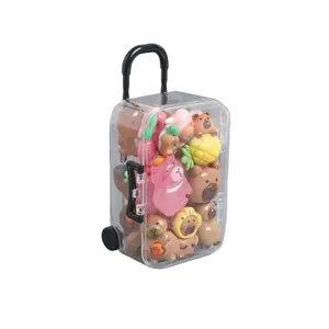 21-Piece Cute Capybara Luggage Set, Glow-In-The-Dark Cartoon Accessories, DIY Resin Crafts, Phone Cases, Keychains, Earrings, DIY Kits