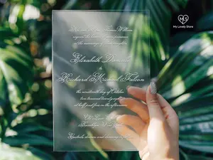 Romantic Calligraphy Foil-Pressed Acrylic Invitations with Premium Envelopes by My Lovely Store