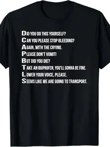Funny EMT T-Shirt for Men & Women - Retro EMS Paramedic Gift Tee with CPR & First Aid Graphics, 220gsm Pure Polyester, S-3XL Sizes Suitable for EMS Professionals, Paramedics, EMT Training Apparel
