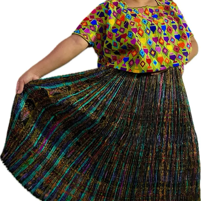fitted embroidered dress Vintage Guatemalan Textile Embroidered Dress