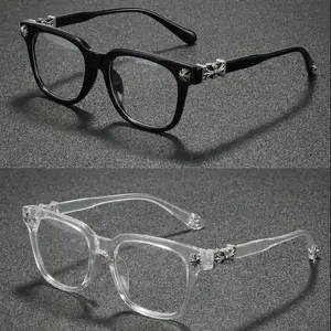 Fashion Square Blue Light Glasses Cross Trendzy Square Streetwear Frames for Men & Womens Retro