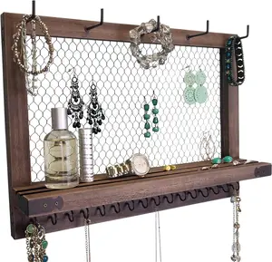 OUTSHINE Wall Hanging Jewelry Organizer | Rustic Jewelry Organizer Hanging on Wall | Western Jewelry Wall Mount Organizer | Wall Mounted Jewelry Organizer | Wall Mounted Jewelry Hanger