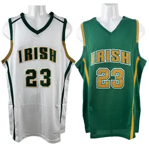 American basketball jersey #23 James High School Jersey for Men big size Mesh breathable basketball jerseys for men White Green Sewing embroidery Cheap High Quality Accept mixed wholesale