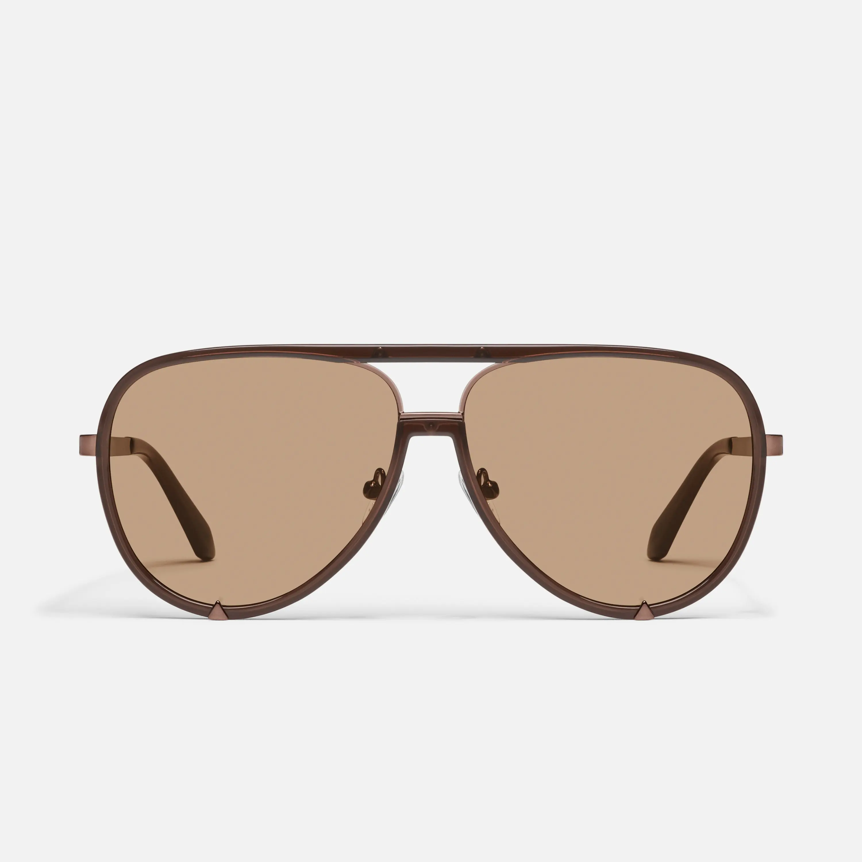 QUAY - HIGH PROFILE Aviator Sunglasses with Gold Metal Detailing & Adjustable Silicone Nose Pads Classic Style
