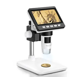 4.3" Coin Microscope - Aopick LCD Digital Microscope 1000X, 1080P USB Coin Magnifier for Error Coins with 8 Adjustable LED Lights, PC View, Compatible with MacOS Windows