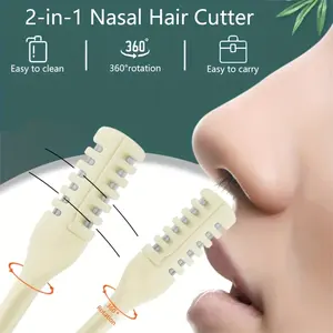 3pc Nasal Hair Cutter 2025 New Mini Double Sided Nose Hair Trimmer with Ear Picker Handheld 360° Rotating for Grooming Convenience