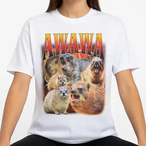 Awawa Shirt - Funny Hyrax Meme Tee - Vintage Distressed Comfort Colors T-Shirt - Funny Animal Graphic Tee for Men & Women - Humorous Gift for Him & Her