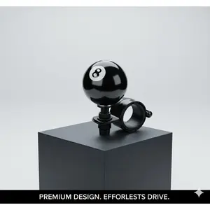 8-Ball Steering Wheel Spinner Knob Heavy Duty 360° Rotation Handle Universal Car Steering Accessory Easy Install No Tools Required