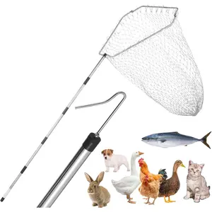 Chicken Catcher, Adjustable from 29 inches to 74 inches Chicken Net,Chicken  Hook, Suitable for Catching Outdoor  Such as Chickens, Ducks, Fishnet,Geese,Birds (15.3 x 23.2 inch net)
