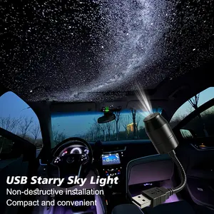 USB Star Projector Night Light, Portable Adjustable Romantic Interior Car Roof Lights, Portable Star Lamp Projector Decorations for Car, Ceiling,Bedroom